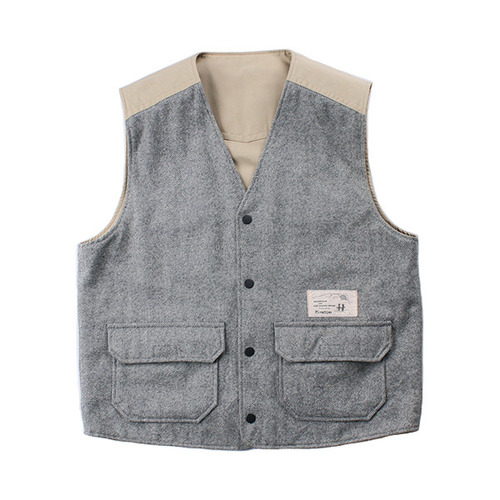 MUSSHU Reversebal Vest(Tweed&amp;60/40)